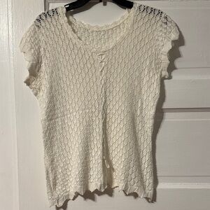 Chic Cream Lace Women's Blouse